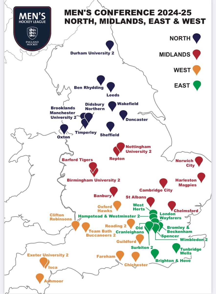 The Women’s & Men’s @EnglandHockey Leagues for 2024/25 are now published. Our promoted W1s will play in Division 1 North and M1s in Conference Midlands 👍