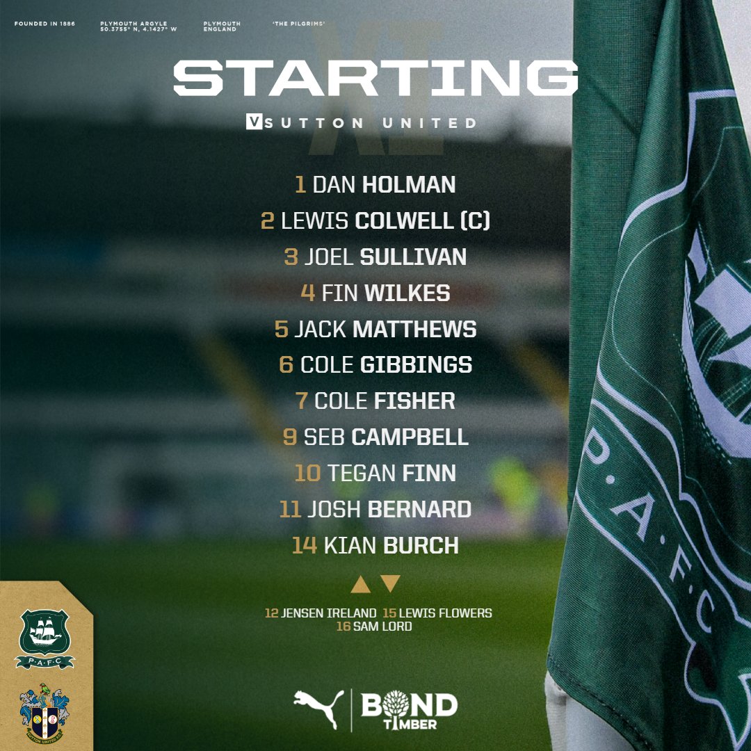 📋How we lineup for this afternoon's Merit League One fixture against @suttonunited. ⏸️Dan Holman between the sticks ⚡️Josh Bernard in the middle ⚽️Kian Burch supporting in attack 🕜Kick-off is at 1:30pm #pafc