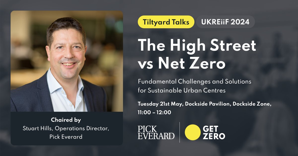 Are you attending @UKREiiF ? Join us on Tuesday in the Dockside Pavillion to hear Stuart Hills and a panel of experts discussing The High Street vs Net Zero. Arrive early to get a seat. Find out more - pickeverard.co.uk/insights/pick-… #UKREiiF | #Sustainability | #GetZero