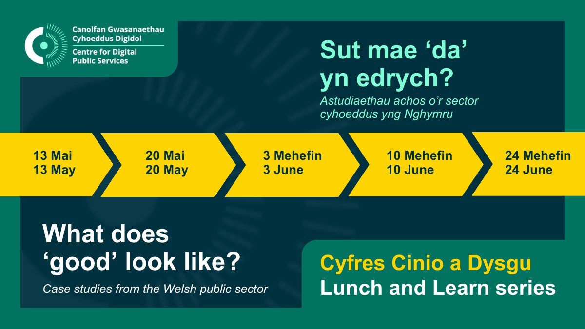 We’re about to make your Friday even better, our lunch and learns are back!🎉 Why not use your lunch time to learn something new? We’ll be sharing our digital transformation success stories from across the public sector in Wales. Don’t miss out: digitalpublicservices.gov.wales/courses-and-ev…