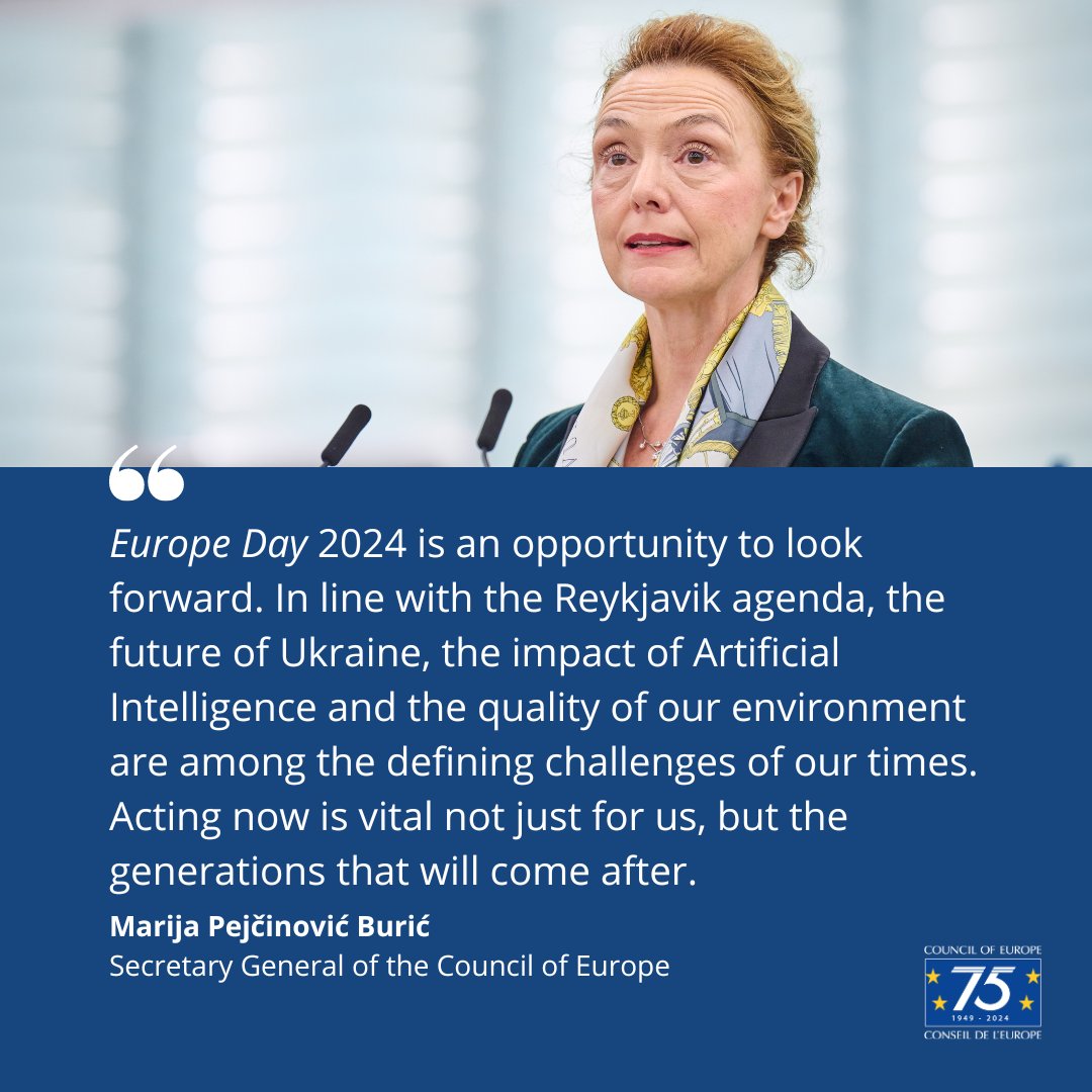 .@coe SG @MarijaPBuric made the following statement to mark #EuropeDay on 5 May ⤵️ coe.int/en/web/portal/…