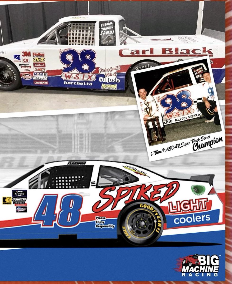 Our 2024 Throwback for @TooToughToTame honoring 3 time Supertruck champ- and our boss- Scott Borchetta. @pkligerman @SpikedCoolers @RaceFairgrounds