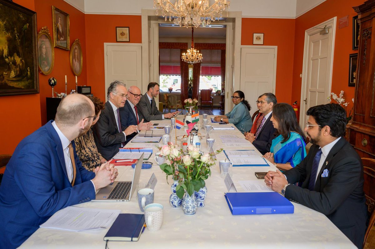 The 12th #India-#Netherlands Foreign Office Consultations were held in The Hague, Netherlands. The Indian delegation was led by Secretary (West), Ministry of External Affairs, Pavan Kapoor. The Dutch delegation was led by Secretary General, Ministry of Foreign Affairs of the…