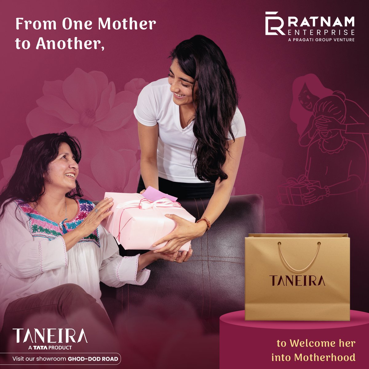 As she prepares for motherhood, give her a Taneria saree, a timeless piece that reflects your care and blessings for a joyous future.

#RatnamEnterprise #TaneiraSaree #MothersLove #UniqueLove #GiftOfLove #LoveFromTaneira #SareeForHer #SpecialMoment