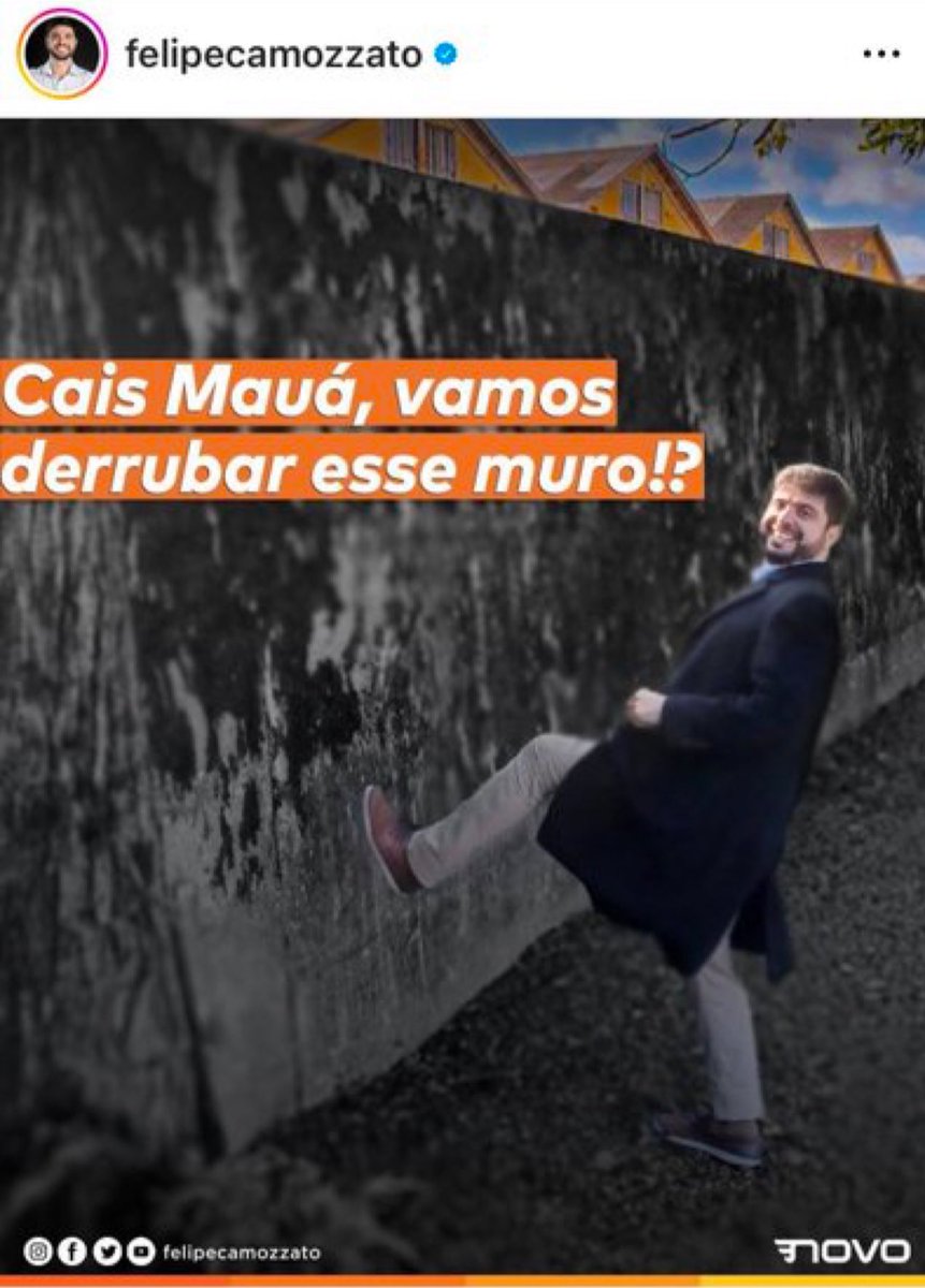 Porto Alegre está sendo inundada e a única barreira que tem atrasado o avanço das águas tem sido o muro do Cais da Mauá. A figura que criou a lei que permitiu a autodeclaração de alvará (lembram da pousada garoa?), fazia campanha para derrubar o muro. Esse é o partido NOVO.