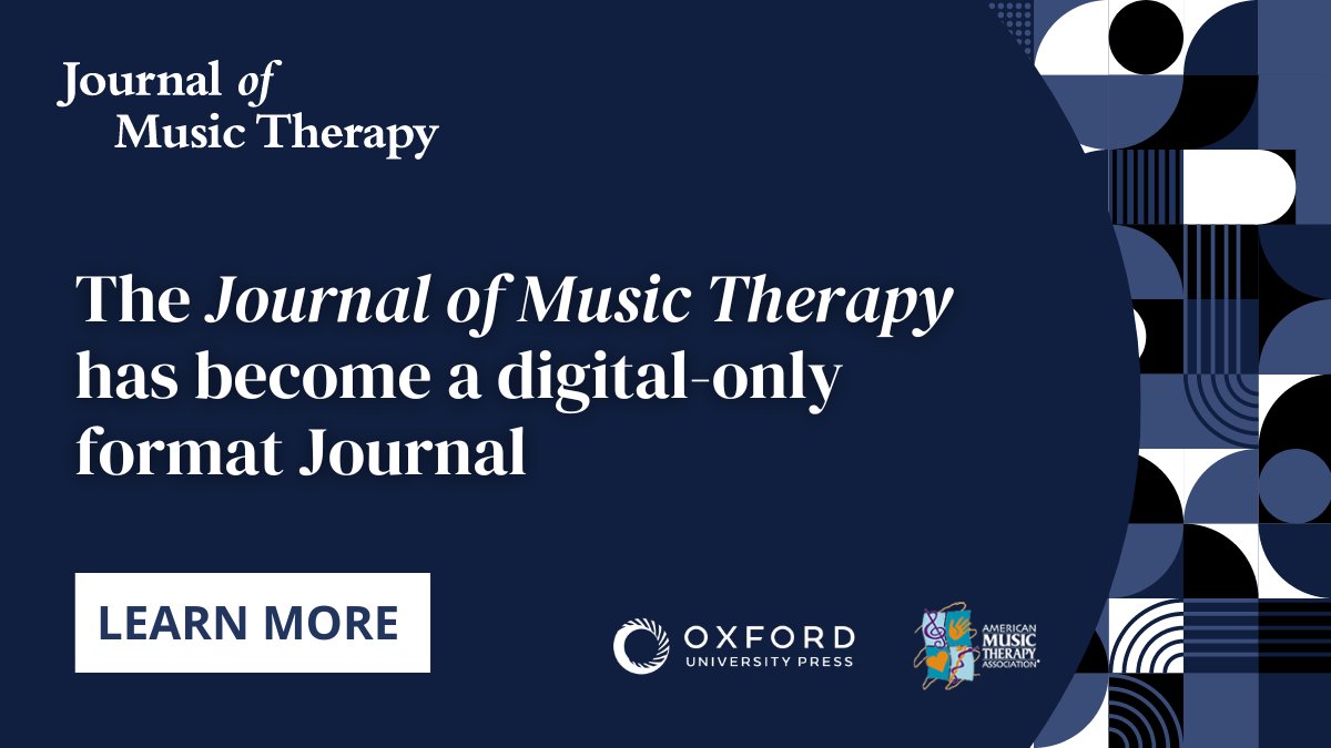 The Journal of Music Therapy is now digital-only, offering an immersive reading experience with improved accessibility & interactivity. Ensure you're signed up for the journal's e-alerts to get notified as soon as @AMTAInc articles go online. Sign up ➡️ oxford.ly/3QdThm5