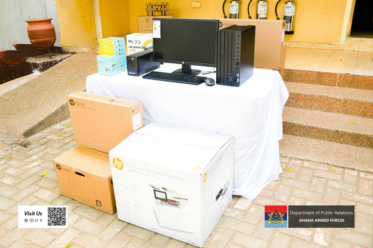 The Chief of Staff (COS) Major General Joseph Prince Osei-Owusu has on Tuesday 30 April, 2024 presented office equipment to General Headquarters (GHQ) Records, Burma Camp. gafonline.mil.gh/news/cds-deliv…
