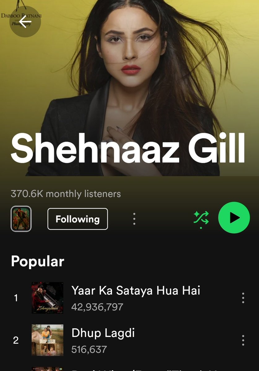 500k+ streams in Spotify ❤🥳 Keep streaming #DhupLagdi #ShehnaazGill Watch full mv here 👇 youtu.be/DSxzMAJ4BBU?si…