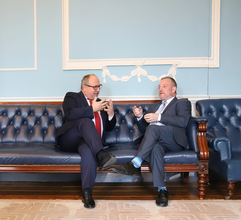 Yesterday, the Cathaoirleach of Seanad Éireann, Senator Jerry Buttimer, welcomed to Leinster House, the Ambassador of Poland to Ireland, H.E. Mr Arkady Rzegocki, to mark the National Day of Poland, which is celebrated on 3 May. #SeeForYourself