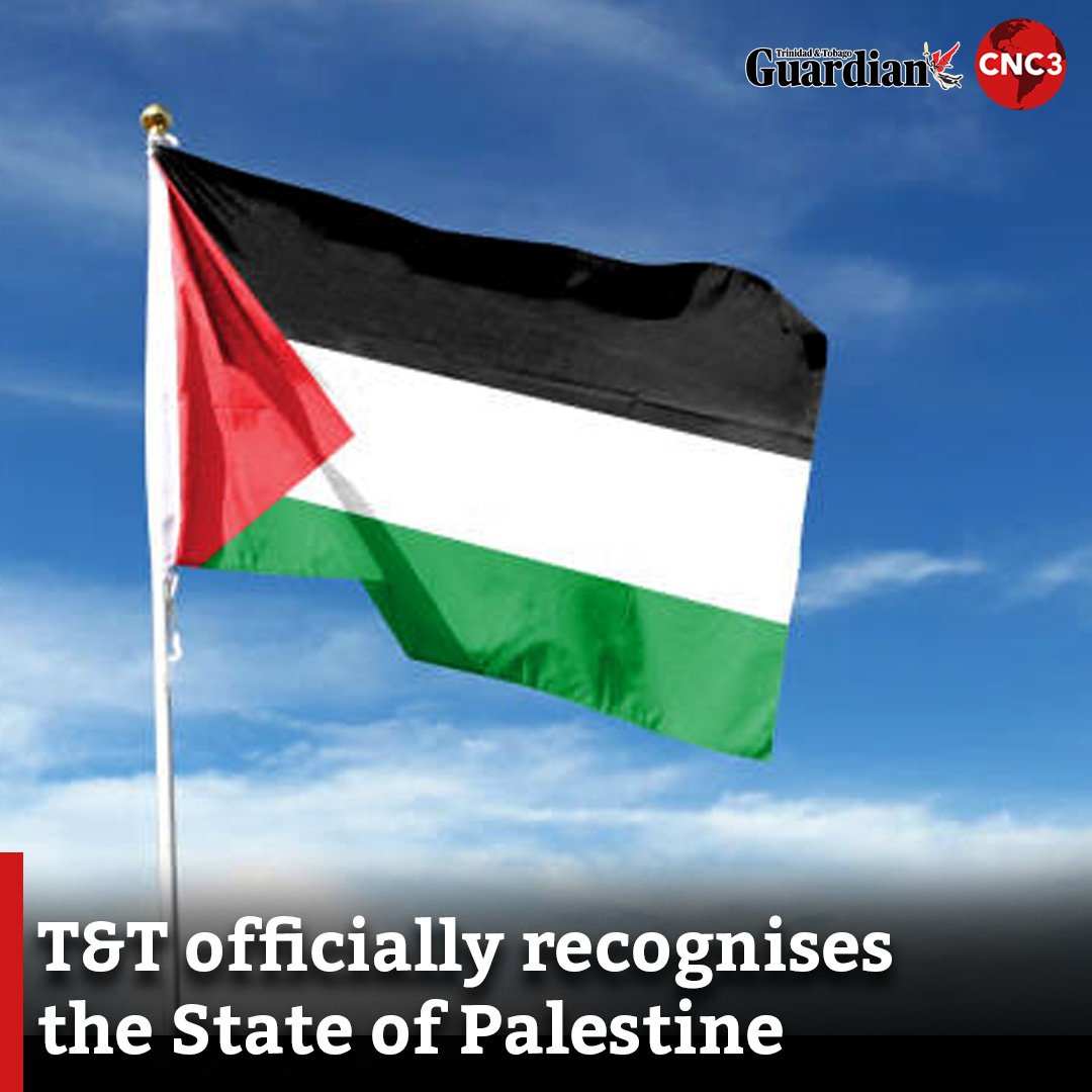 BREAKING 🔴

Trinidad and Tobago now joins several other CARICOM countries in formally recognising the State of Palestine. The decision was taken by Cabinet today, according to the Ministry of Foreign and CARICOM Affairs.