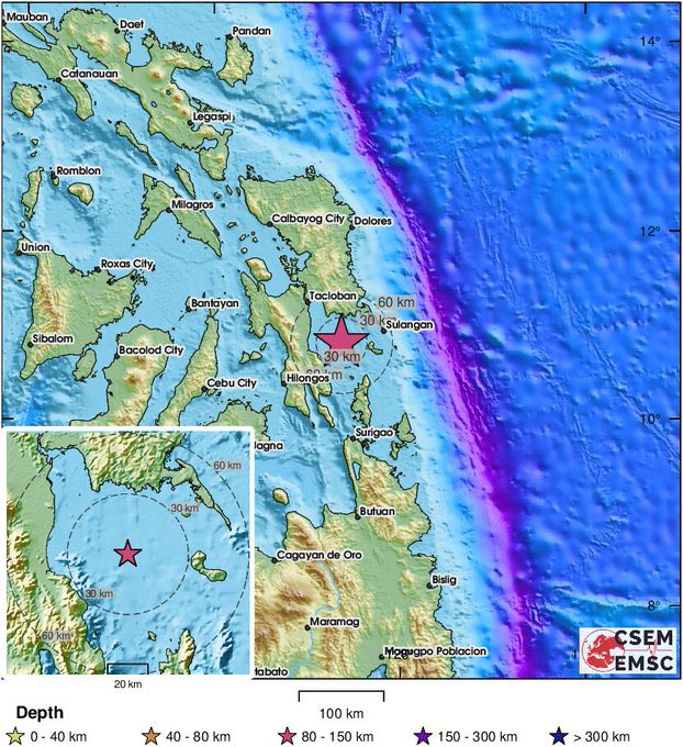 ❗️M6.0 Earthquake Strikes Island Province in Central Philippines - Aftershocks & Damage Expected The local seismology agency has issued an alert for an offshore quake, but there are no reports of any immediate impact on land. 📷 @LastQuake