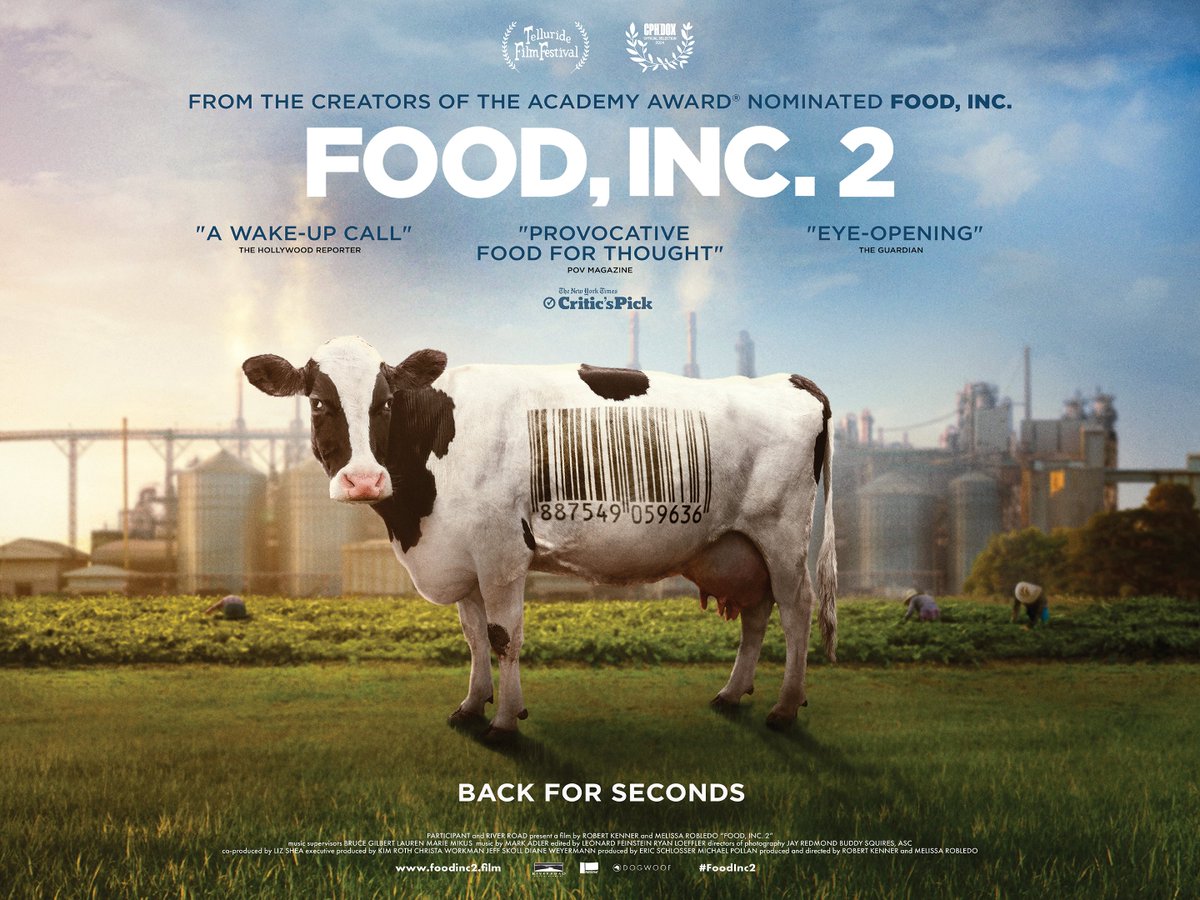 🐄 Check out the official artwork for #FoodInc2.

“You might devour less after watching Food, Inc. 2, and what you eat will probably be healthier” - @nytimes.

In cinemas and on demand from 7 June.
foodinc2.film 
#BackForSeconds