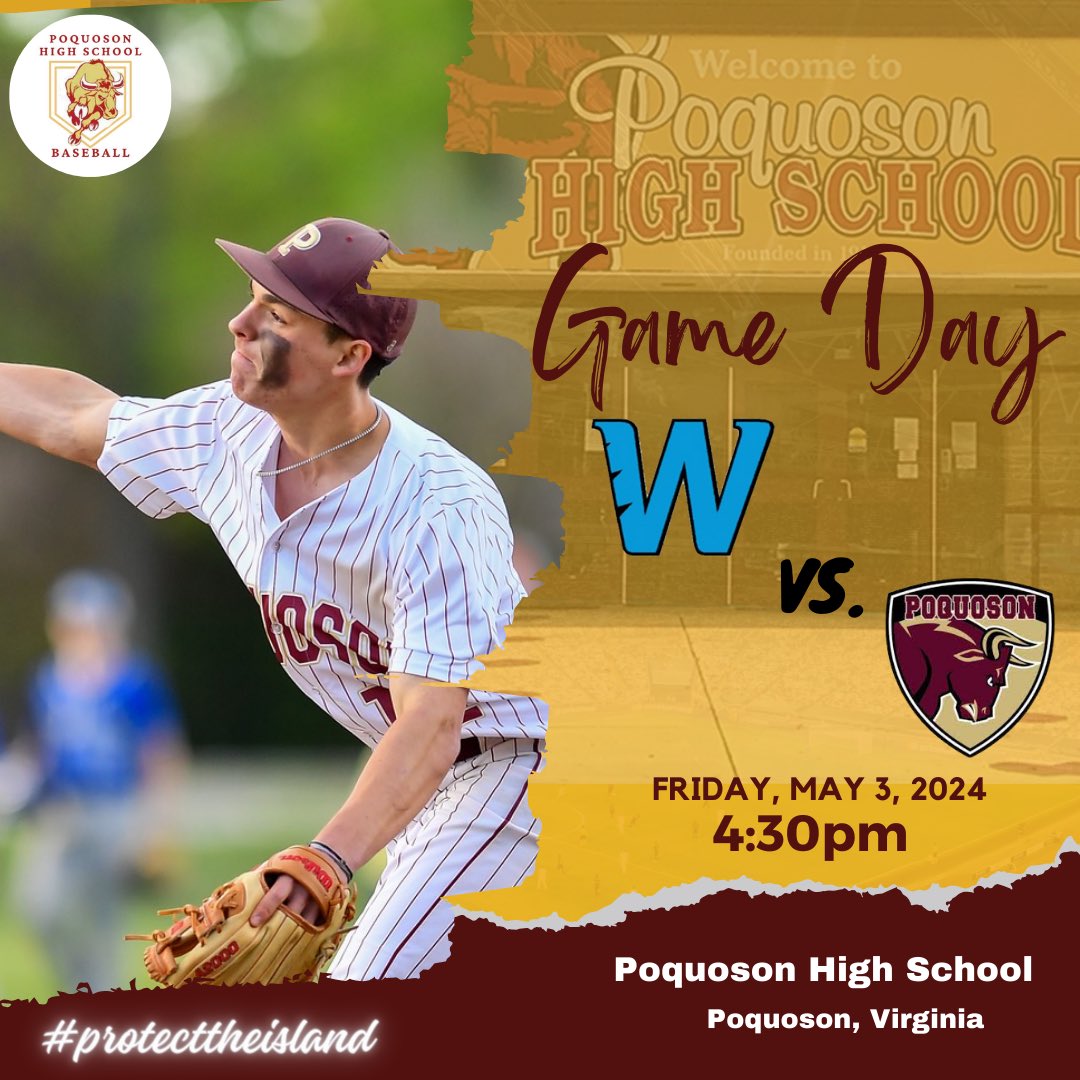 Varsity ⚾️ (7-6) will host the Warhill Lions (3-11) this afternoon at Firth Field with a first pitch at 4:30pm.

JV ⚾️ (6-6) will travel to Warhill (2-9)for a 4:30pm first pitch.

#poquoson #PHS #bullislandersbaseball #localboys #protecttheisland