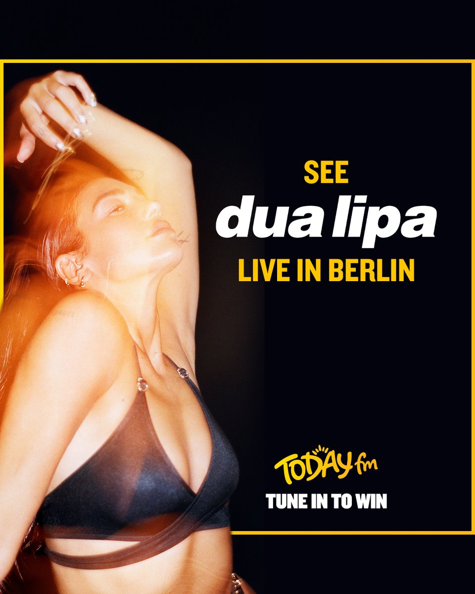 Incredible prize up for grabs! 🎟️ Tickets for you and a friend to see Dua Lipa LIVE in Berlin ✈️ Flights 🚙 Transfers 🏨 Hotel accommodation 🎤 All to celebrate Dua Lipa’s brand new album RADICAL OPTIMISM - out now! 🔊Tune in to Today FM today for your last chance to win!