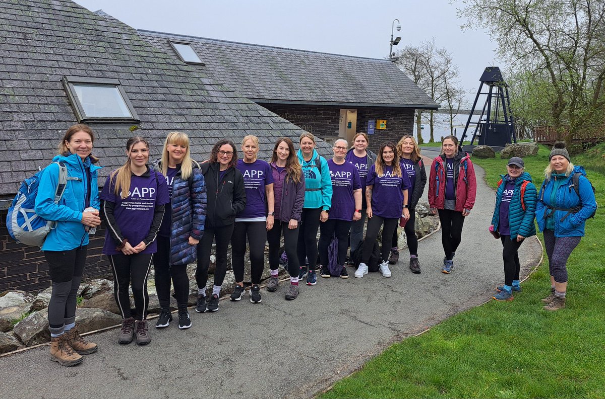 Great turn out for the start of our #MilesForMums challenge raising money and awareness for @ActionOnPP 🥰 We walked 9.5miles around Llyn Brenig towards our 141mile (per team member) challenge! @LucindaTho21835 @landesther_land @SallyMacWils