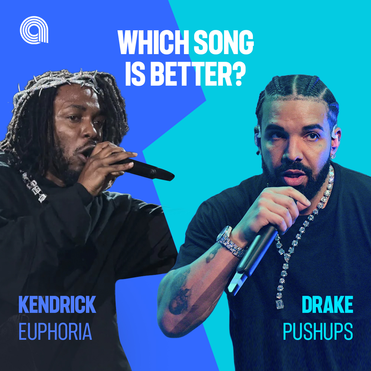 Alright let's be honest... which diss was better? 🔥 #KendrickLamar #Drake #Euphoria #PushUps #Anghami