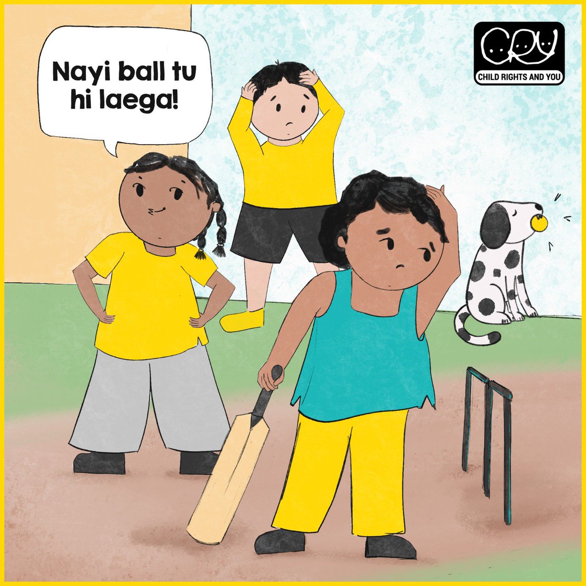 #ChildhoodCricketMemories
Were you the one who dreaded getting a new ball every time you played gully cricket? 🥲😅
.
.
.
🏷️ #CRYIndia #ChildRightsAndYou #ForOurChildren #GullyCricket #Nostalgia #Memories  #CricketSeason #IPLT20 #GameRules