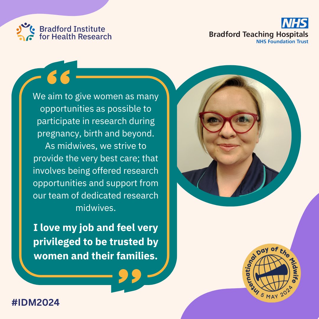As we approach the International Day of the Midwife on 5th May 2024, Becky Leon @Researchmw86, Senior Research Midwife at @BTHFT, shares why she is so passionate about midwifery and research. Thank you all for empowering maternal care through research ❤️ #IDM2024