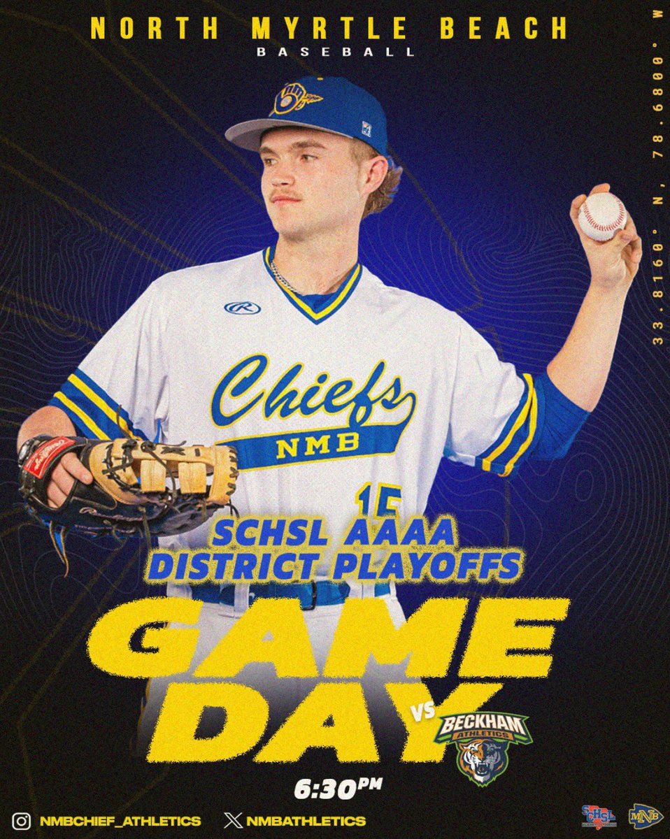 ⚾️ hosts Lucy Beckham tonight at 6:30! Come out and support the guys as they look to advance to the district championship next week. Tickets available online at gonmbchiefs.com (only SCHSL passes accepted).