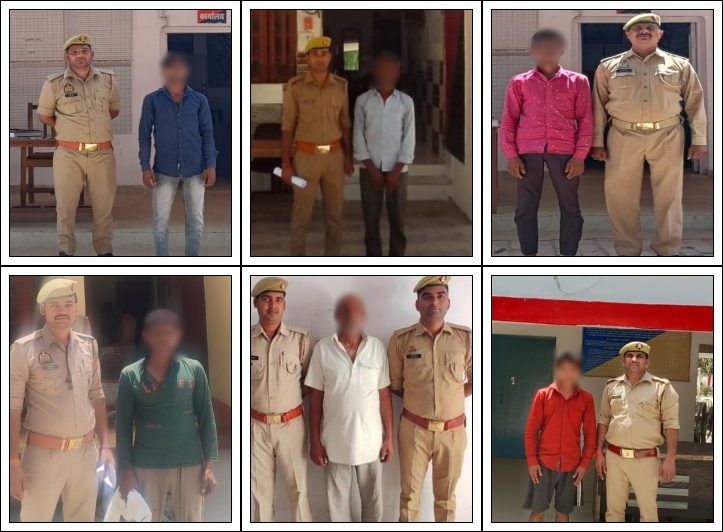 #SitapurPolice विभिन्न थानों की पुलिस टीमों द्वारा कुल 09 वांछित/वारण्टी को गिरफ्तार कर नियमानुसार विधिक कार्यवाही की गयी।  #UPPolice #CrimeCaught #BehindBars #PoliceBravery
@Uppolice
@dgpup
@adgzonelucknow
@Igrangelucknow