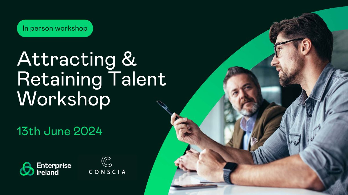 Interested in learning how to attract and retain personnel in an increasingly competitive employment market? Register for Enterprise Ireland’s Attracting & Retaining Talent workshop on 13 June: rebrand.ly/A-RT-13June @Loc_Enterprise │ @UdarasnaG │ @EI_Ylowry @consciaireland