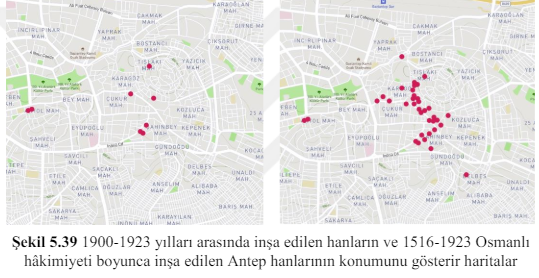 'Osmanlı Anadolu'ya çivi çakmadı' diye zırvalayanlar utanır mı bu haritaları görünce? Hiç sanmam. Onların beyni ecdadına küfür etmek için kiralanmıştır çünkü. Bakın aşağıdaki haritaların sağdakinde Osmanlı hakimiyetinde Gaziantep'te inşa ettirilen hanların konumları…