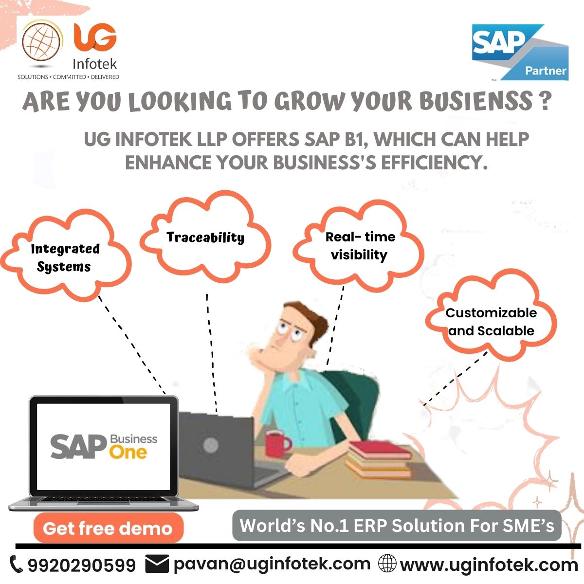 UG Infotek LLP offers affordable SAP B1 to help grow and streamline your Business.
#sapbusinessone #inventorymanagement #affordableprice #uginfotekllp #sapb1 #erpsolutions #b2b #supportsmallbusiness #thanecity #maharashtra #pune  #erpsoftware #erpsystem #singapore #smes #worldno1