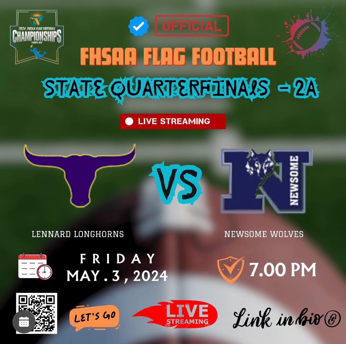 2024 FHSAA State Quarterfinals 2A tonight!  Let’s GOOOOOOOO!!!