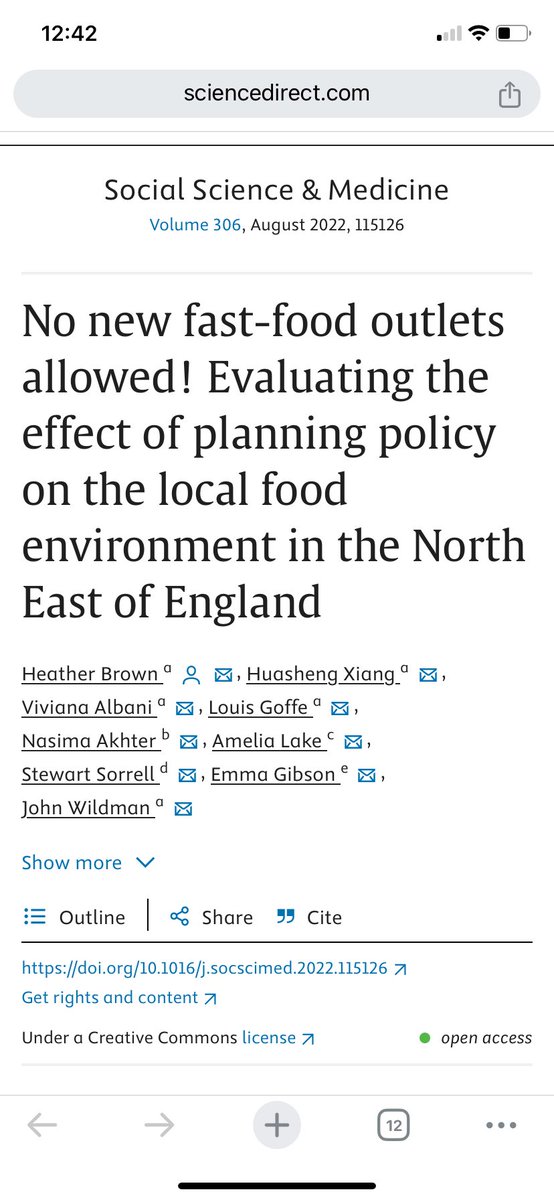 Great to hear about how #WholeSystemsApproaches are being used to address the obesity & inequalities challenge facing our communities on @BBCFoodProg 📻 @AliceWiseman11 talked about our evidence on Gateshead’s effective planning policy. sciencedirect.com/science/articl…