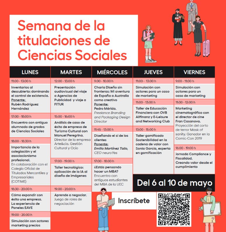 Semana de las Titulaciones de Ciencias Sociales en la @UECanarias . El día 7 de mayo Manuel Peregrina nos hablará  sobre las empresas de turismo cultural. La cultura nos mejora como sociedad y atiende a la diversidad de  nuestras problemáticas actuales. ¡Mil gracias!