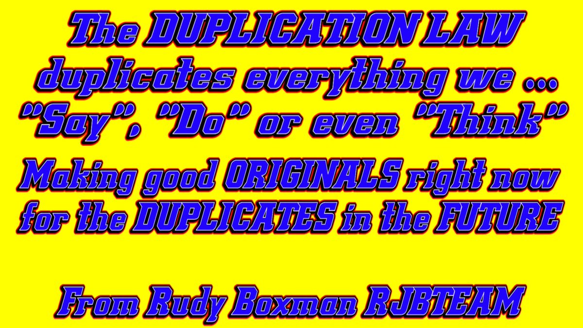 The DUPLICATION LAW is a Natural Law and Duplicates everything we 'Say', 'Do' or even Think and was discovered by Rudy Boxman back in 1998. Everyone is able to manipulate this Natural Law.   #science #RudyBoxman #RJBTEAM #news #nieuws #media #tv #television #HD #HighDefinition