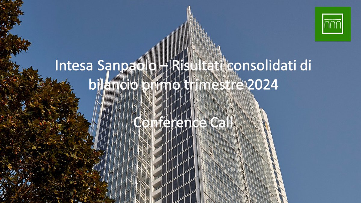 🔴 📢 #Investors #Financial: a breve inizierà la conference call con il CEO di #IntesaSanpaolo Carlo Messina sui dati finanziari del primo trimestre 2024. Clicca qui per l’audiocasting: 
🎙️edge.media-server.com/mmc/p/wpyhawrk/