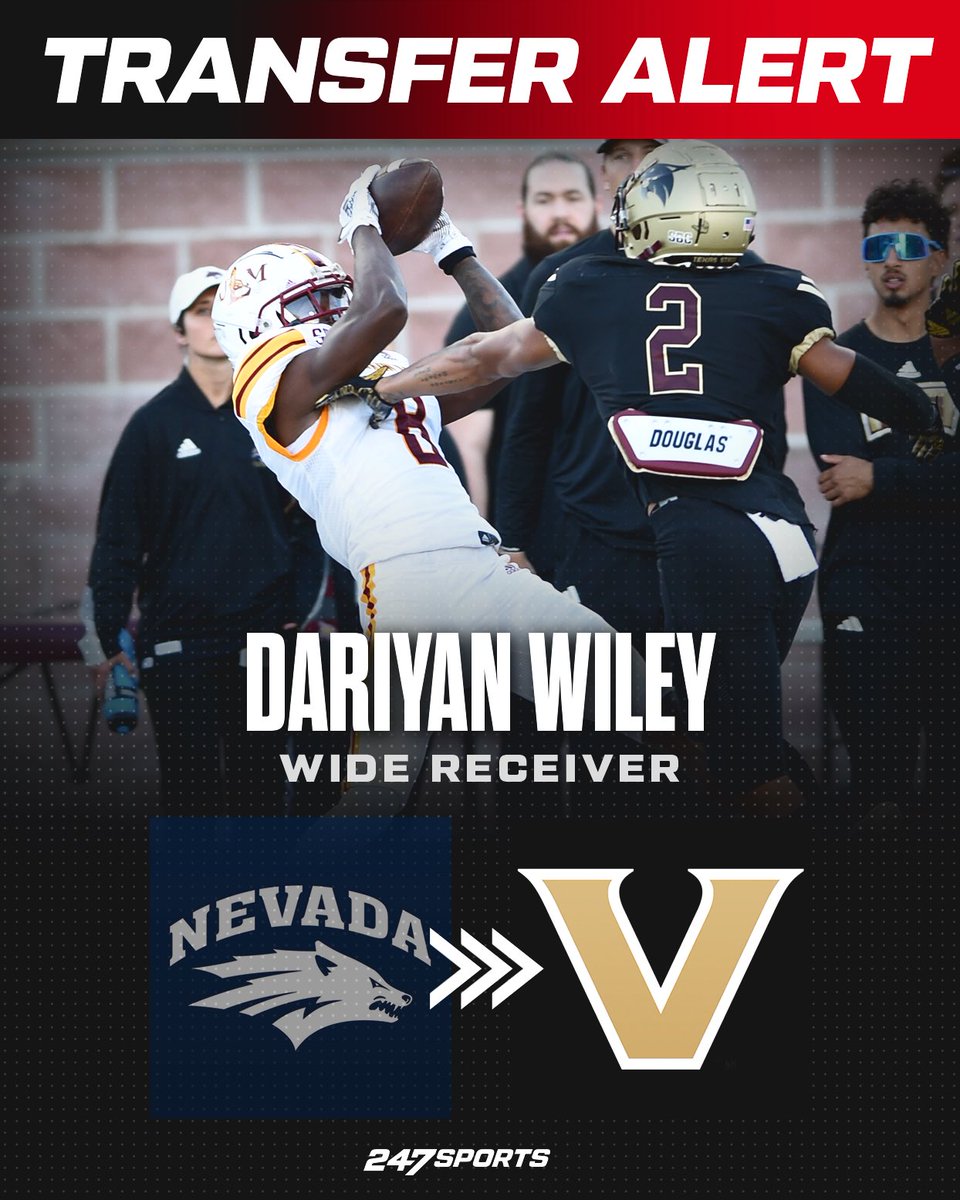 The expectation is that former Nevada and Louisiana-Monroe wide receiver Dariyan Wiley is going to transfer to Vanderbilt, a source tells @247Sports. Wiley had garnered interest from several P4 programs since entering the portal and had recently taken a visit to Houston.…