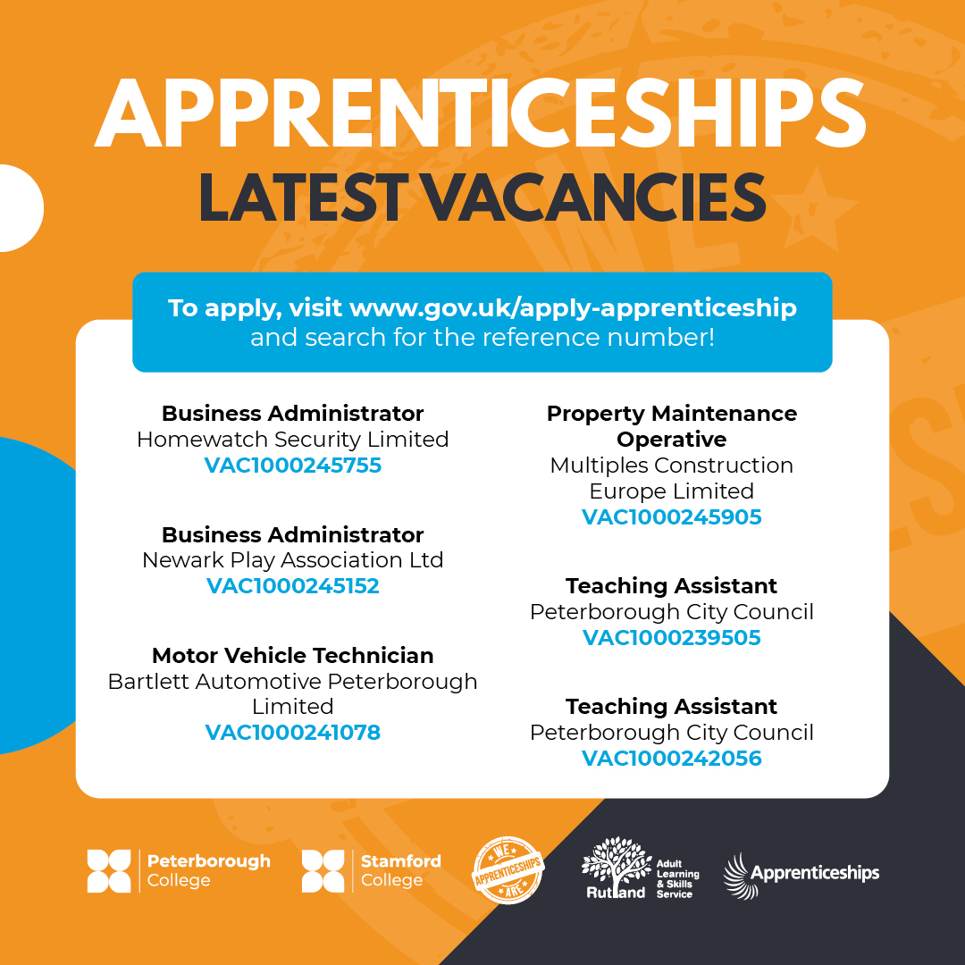 Are you looking for an Apprenticeship? We have a wide range of vacancies on offer! Find your perfect match below and visit the link to apply: ow.ly/jwlc50RqIbU