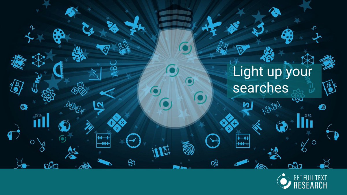 Light up your searches. 💡

With Get Full Text Research (GetFTR) you can get access to the published journal articles you need in record time. 

Learn more about how it works. #ResearcherTips

⏩ ow.ly/4suz50Rsvmv