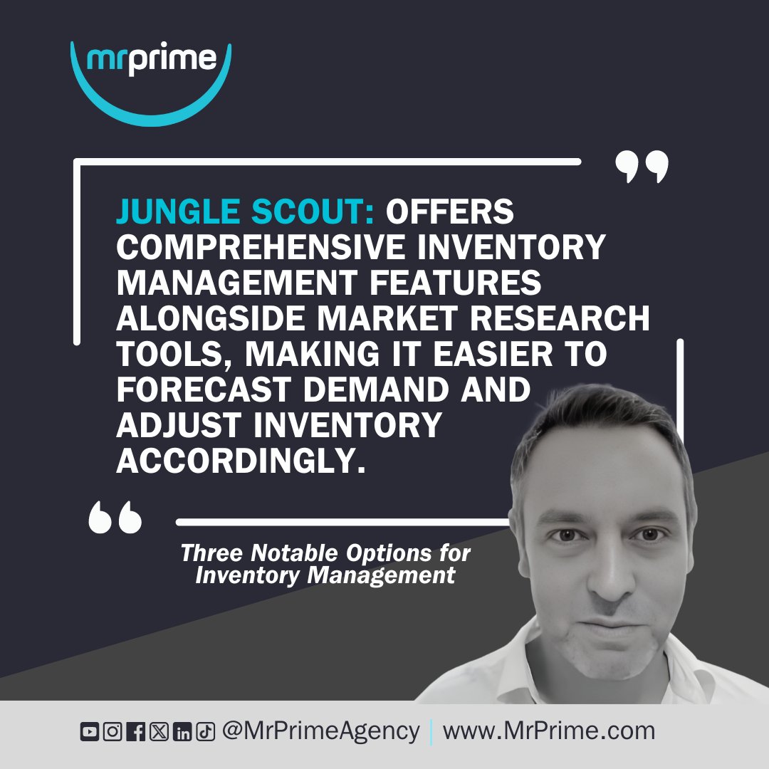 Level up your inventory game! 📦🚀 Jungle Scout combines management + demand forecasting.

More expert inventory strategies in the link below! ⬇️
mrprime.com/blog/inventory…

#AmazonFBA #AmazonSeller #JungleScout #InventoryBasics #InventoryManagement #EcommerceTips #MrPrimeAgency