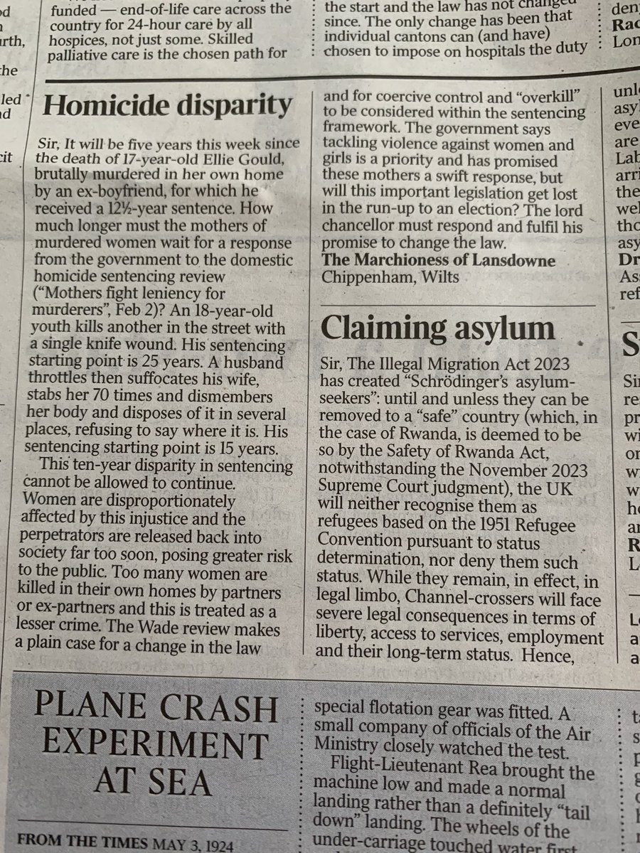 Everyone is outraged by the disparity in sentencing. We thank the Marchioness of Lansdowne for her letter in the Times today . Rectify this now @AlexChalkChelt you have had long enough @BBCWiltshire @bbcpointswest @BBCBreakfast @Channel4News @5_News