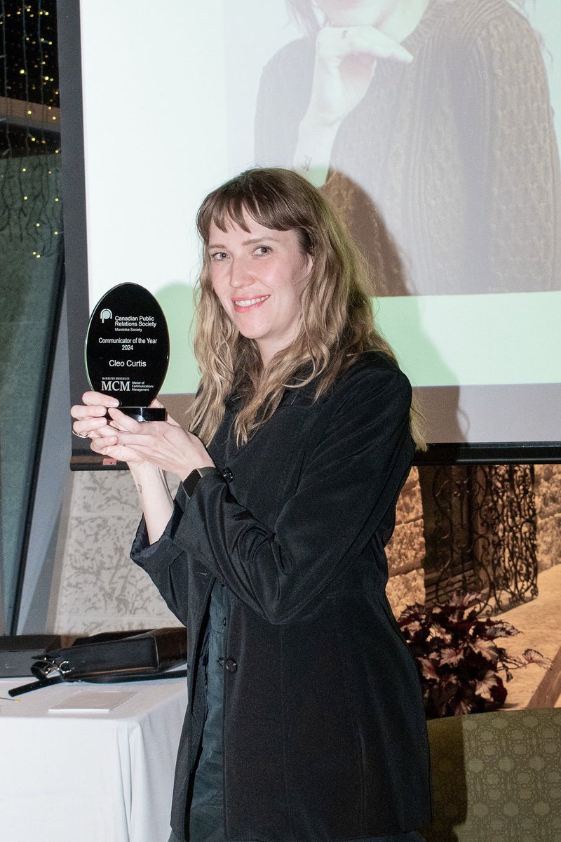 Congratulations to Cleo Curtis, recipient of the Communicator of the Year award presented by @McMasterMCM at the #MCOY2024 awards! 🎉

📸 Prairie Digital Agency

#Communications #PublicRelations #CPRSProud