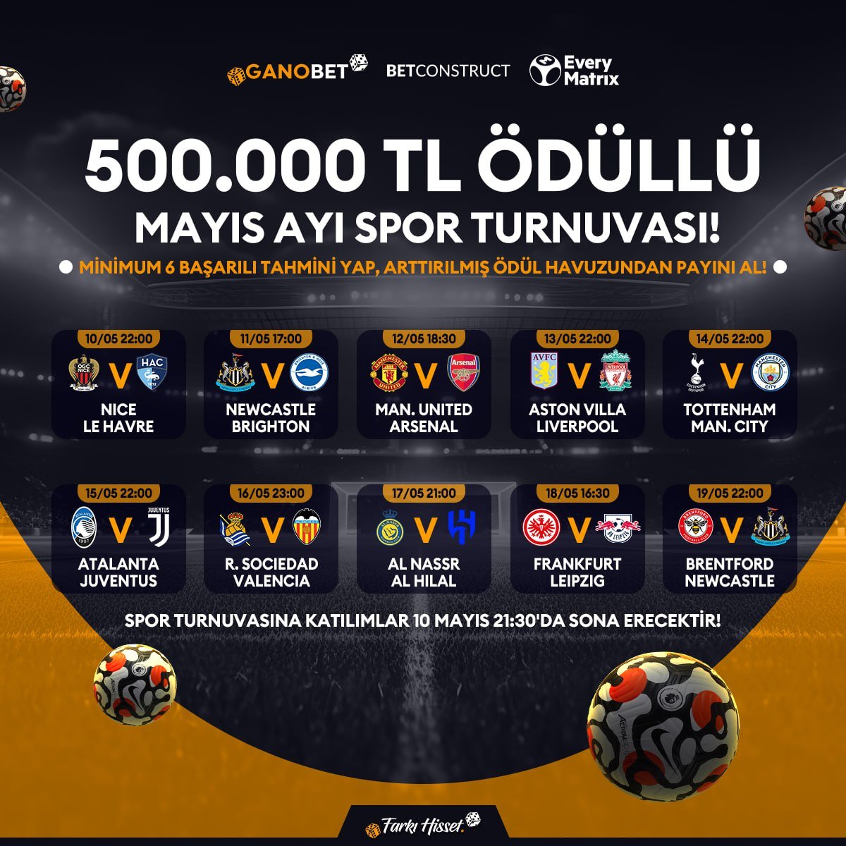 GANOBET TWİTTER RT ETKİNLİĞİ!

Yapman gerekenler;
✅RT Yap
✅3 Arkadaşını etiketle
✅Kullanıcı adını gönderinin altına yaz

Etkinliğe katılan 400 üyemize Sweet Bonanza oyununda geçerli 50 Free Spin Hediye!

-Etkinliğimiz 5 Mayıs 23:59'a kadar geçerlidir.