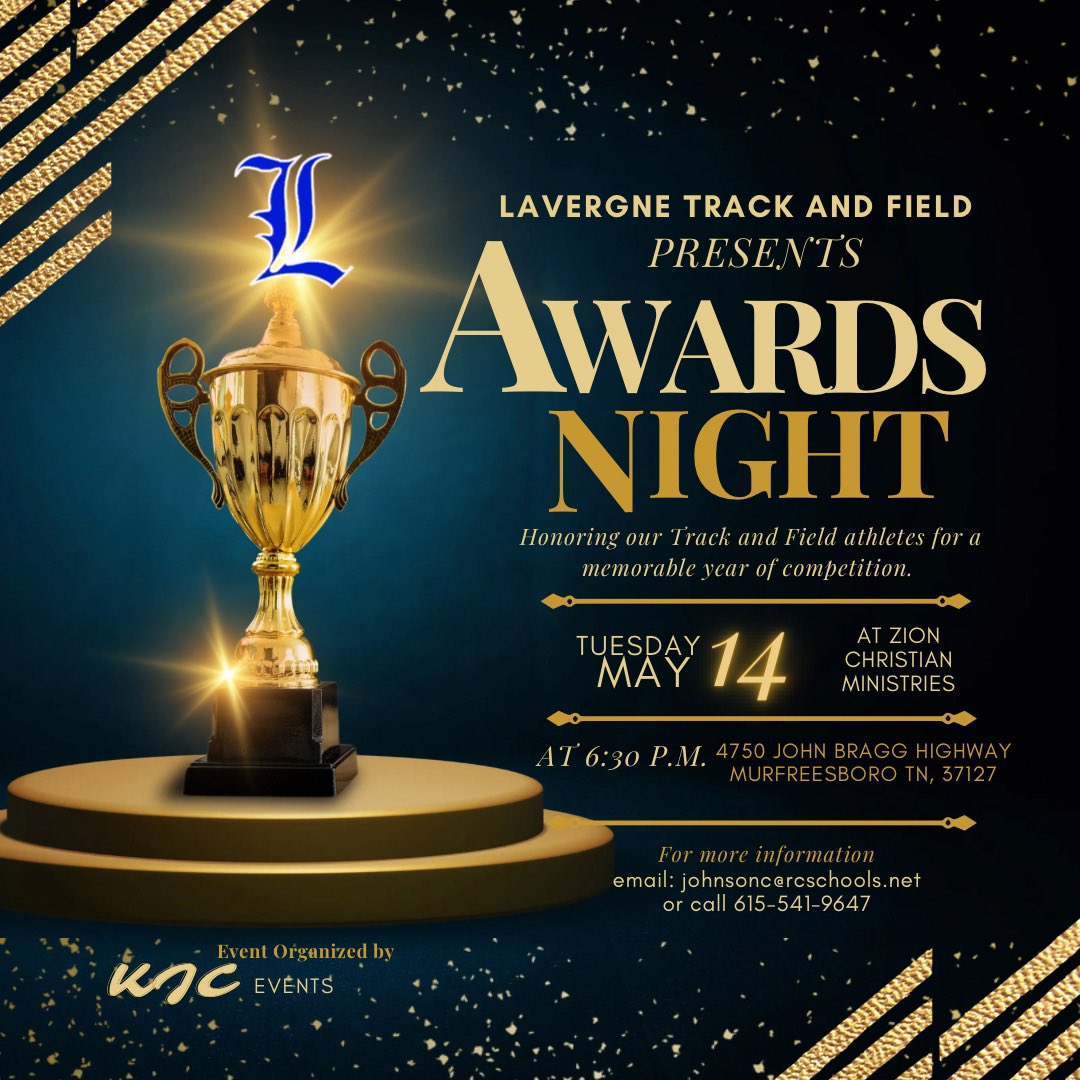 Join us on May 14, 2024 at 6:30 p.m. for our annual Track Awards!