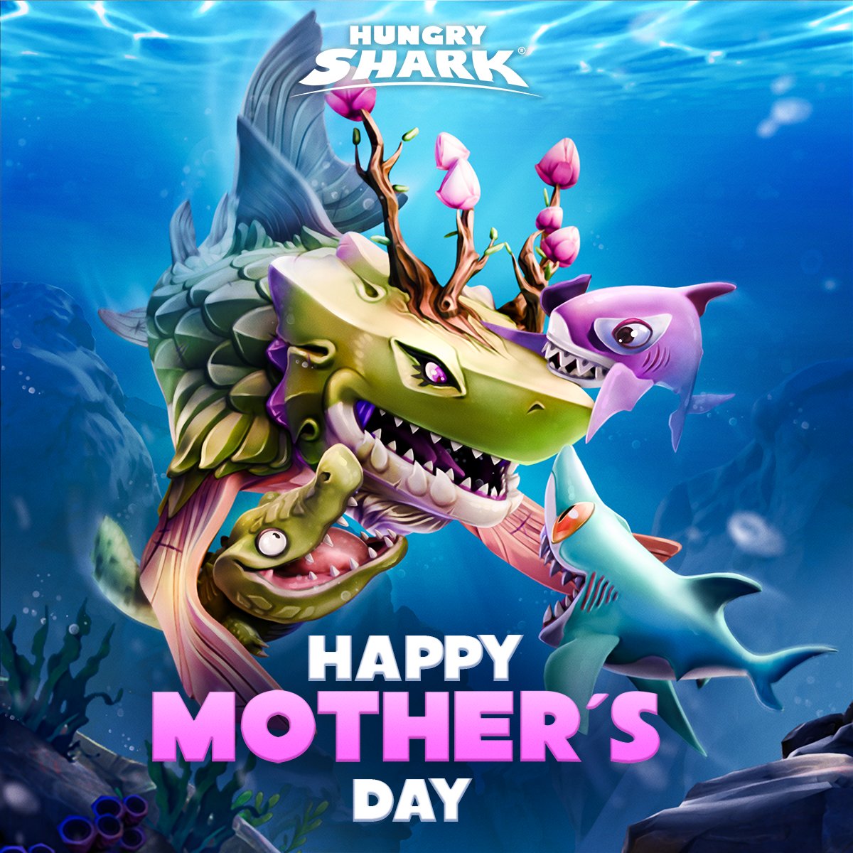 Happy Mother’s Day! 🦈 To all the incredible moms who navigate the wild tides of life, thank you for being our anchor and our compass. 💙🌊 #HungryShark #MothersDay