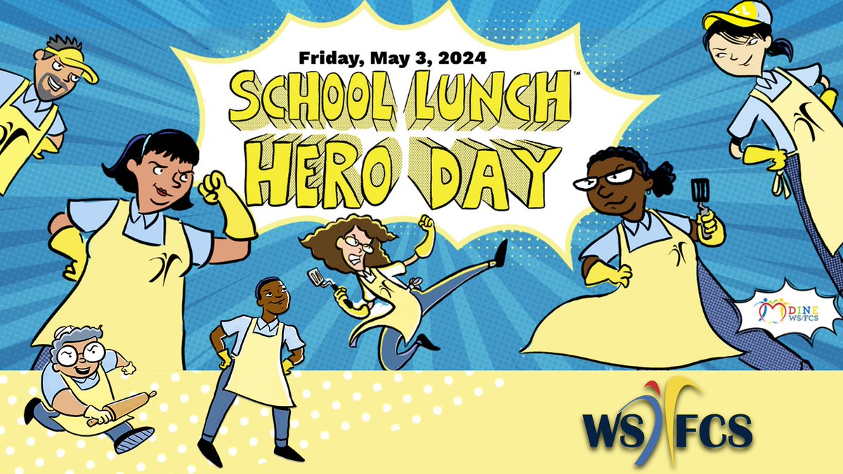 Today, we recognize the hard work of our Child Nutrition staff on #SchoolLunchHeroDay. Their commitment ensures that every student receives a nutritious meal, setting them up for success in and out of the classroom. #wsfcs