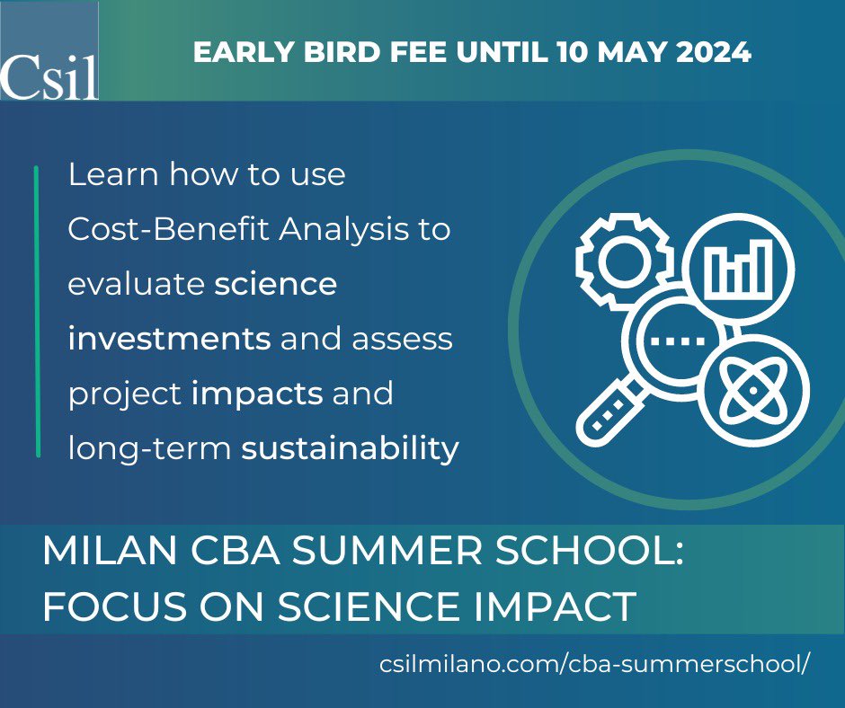 👉 We're thrilled to invite you to the CBA #SummerSchool, happening in Milan from 9-13 Sept 2024. The program includes the exciting session on “Research Infrastructures' Socio Economic Impact Assessment & the Value of #OpenScience” led by @CSIL_DEv experts from #PathOS project!