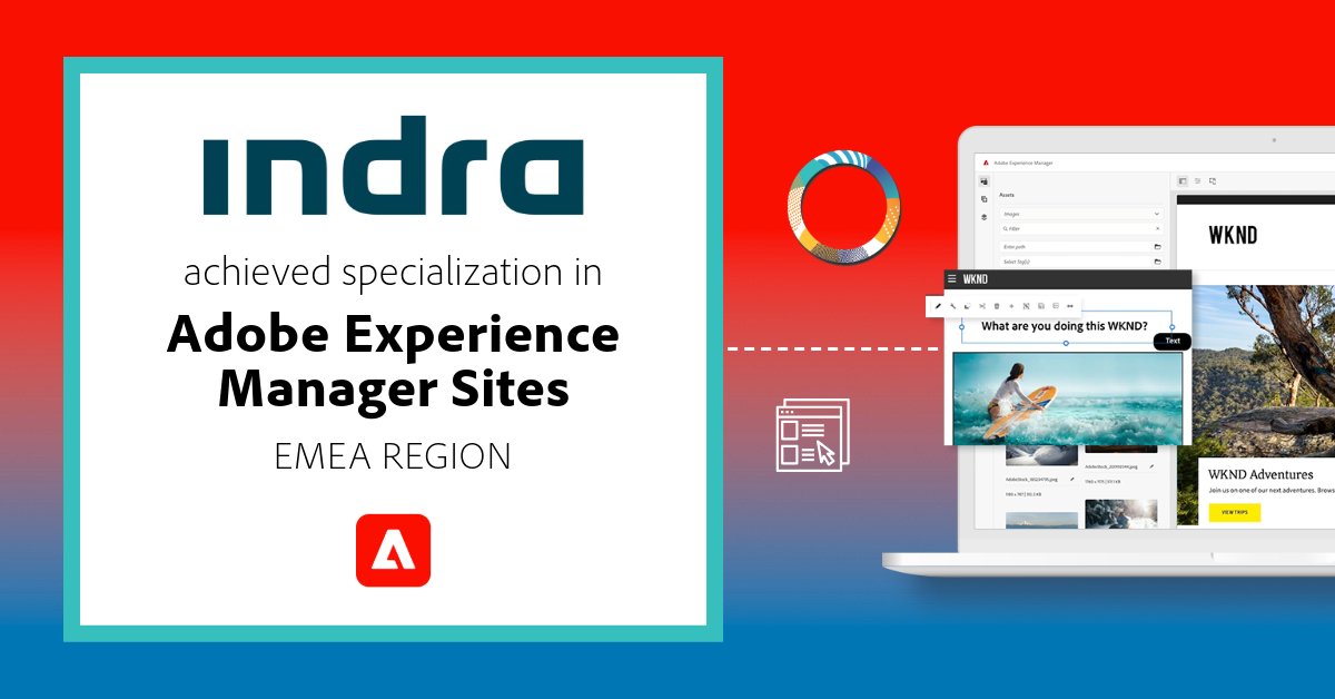 ✈️ Leading in proprietary Transportation, Air Traffic, and Defense solutions, @IndraCompany is taking digital experiences to new heights. 

We're thrilled to announce that our Gold level #AdobePartner has specialized in Adobe Experience Manager Sites for the EMEA region! 👏 👏 👏