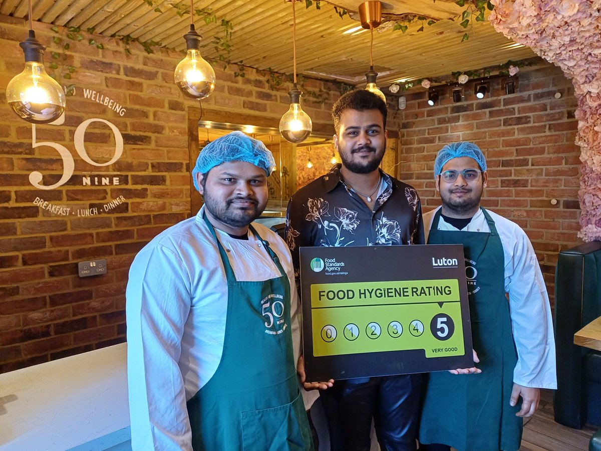 🎉 Friday 5 🎉 50 Nine on High Town Road was recently inspected and awarded a food hygiene rating of 5 👏