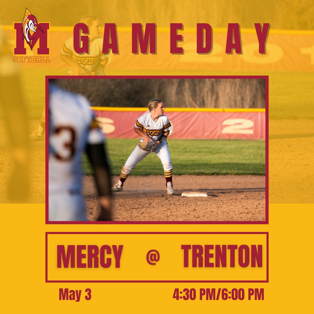 GAME DAY! Mercy Varsity Softball is on the road today taking on the Trenton Trojans!