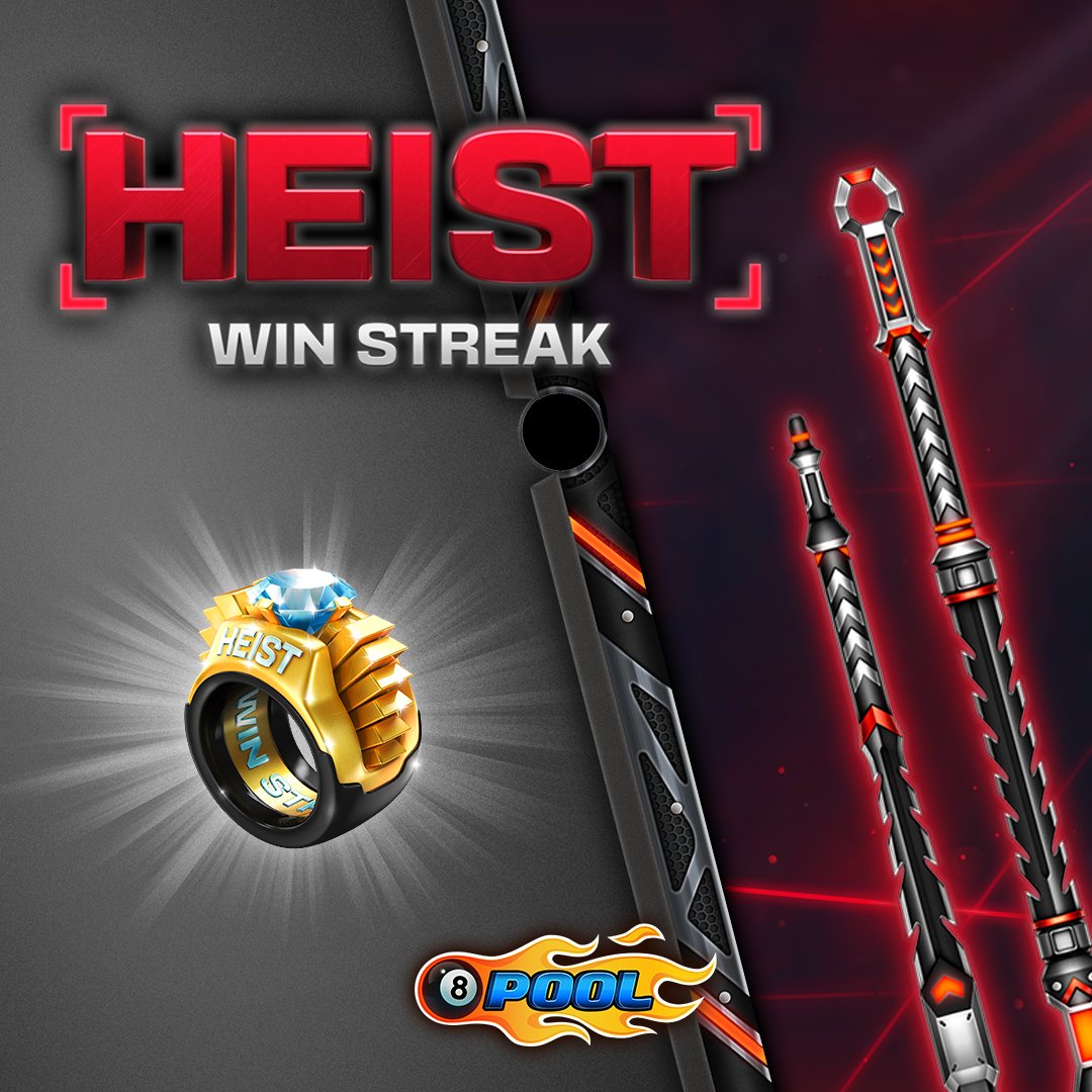 Claim victory & raid the prize vaults in the… #HeistWinStreak 💰💥 🎱 Play Now & Win… 💰 Exclusive Cue 💰 Exclusive Ring 🎁 More Prizes Event Info » mcgam.es/tCCeJ7 #8BallPool