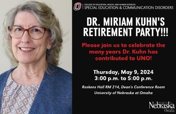 Please join us in celebrating Dr. Kuhn! #educationmatters #sped #teacher @UNOSECD @UNOCEHHS @UNOAlumni @UNOGradStudies @UNOExpl @UNOmaha @SCEC_UNO @unonsslha