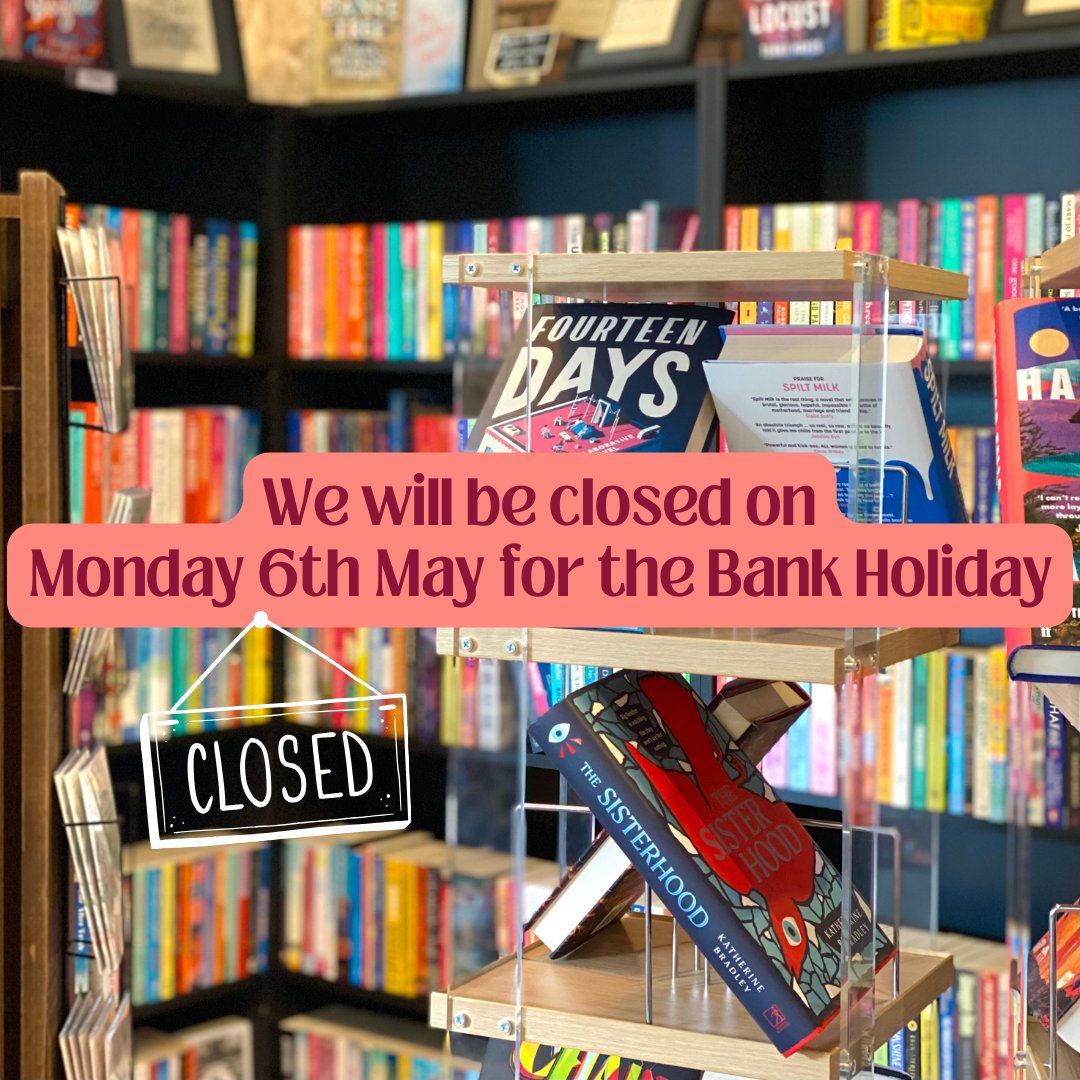 Our doors will be closed this coming Monday 6th May due to the bank holiday however, we'll be back open from Tuesday 7th!

#indiebookshop #independentbookshop #shoplocal #shopindie #whatsoninsthelens