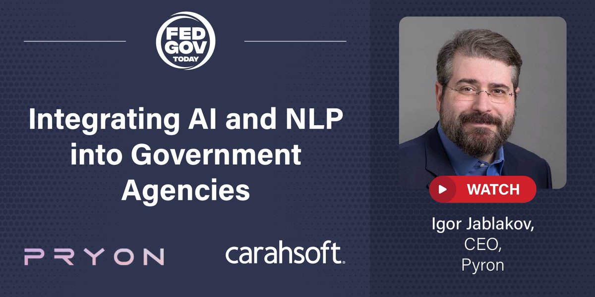 Unlock the power of #naturallanguageprocessing in this interview with @FRoseDC from @FedGovToday & @ijablokov, @pryon CEO at #HIMSS24. Learn how #NLP democratizes access to knowledge & drives impactful decision-making: carah.io/FGT_HIMSS_Pryon